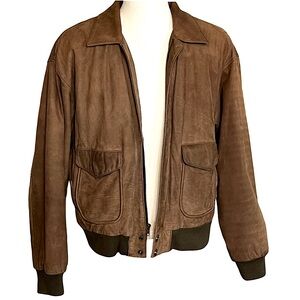 Wilsons Adventure Bound Leather Bomber Jacket Brown Men’s L Distressed Vintage